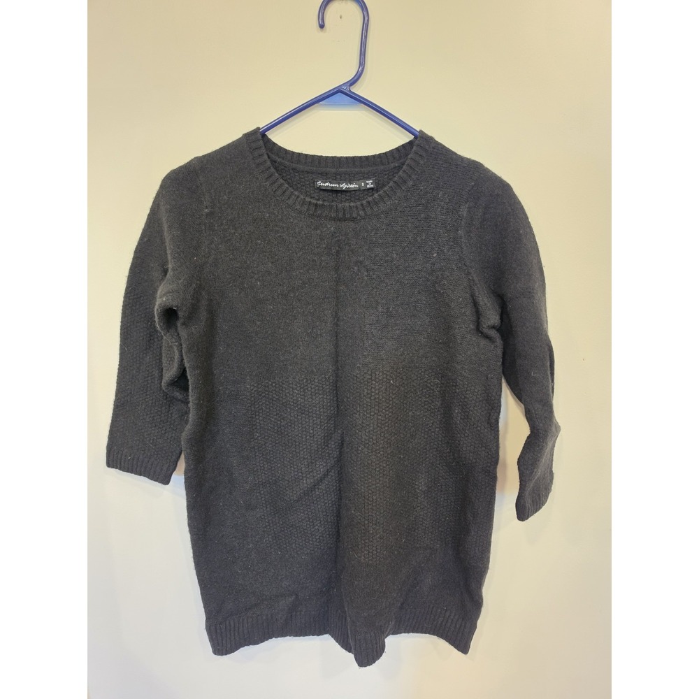 Gudrun Sjödén Black Knit Tunic Sweater Womens Small Scandinavian Lagenlook